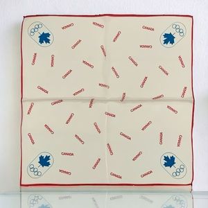 Vintage Montreal 1976 Olympics Scarf with Repeated Canada Imprint